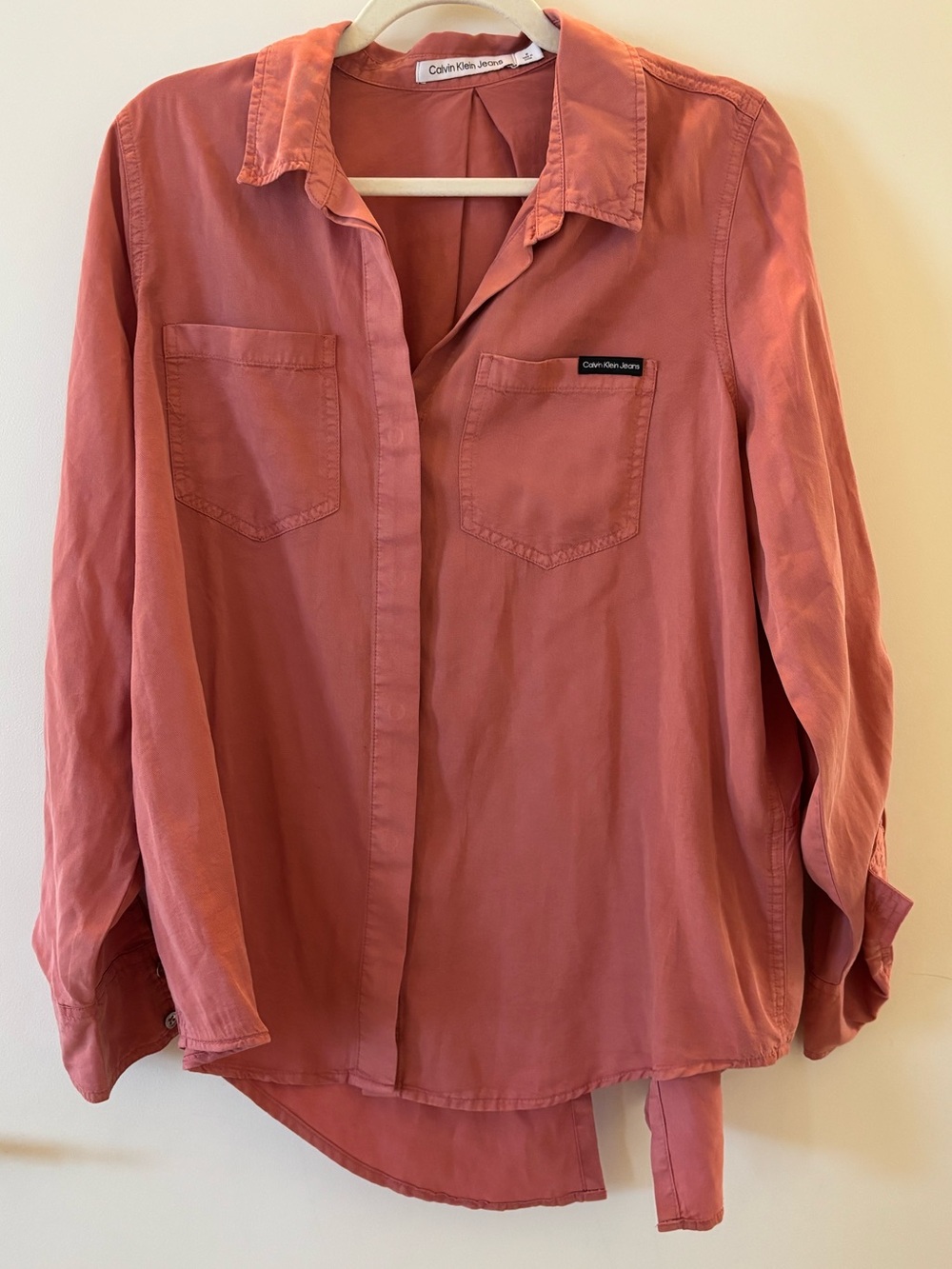 Calvin Klein Jeans Pink Lyocell Button Down Shirt M